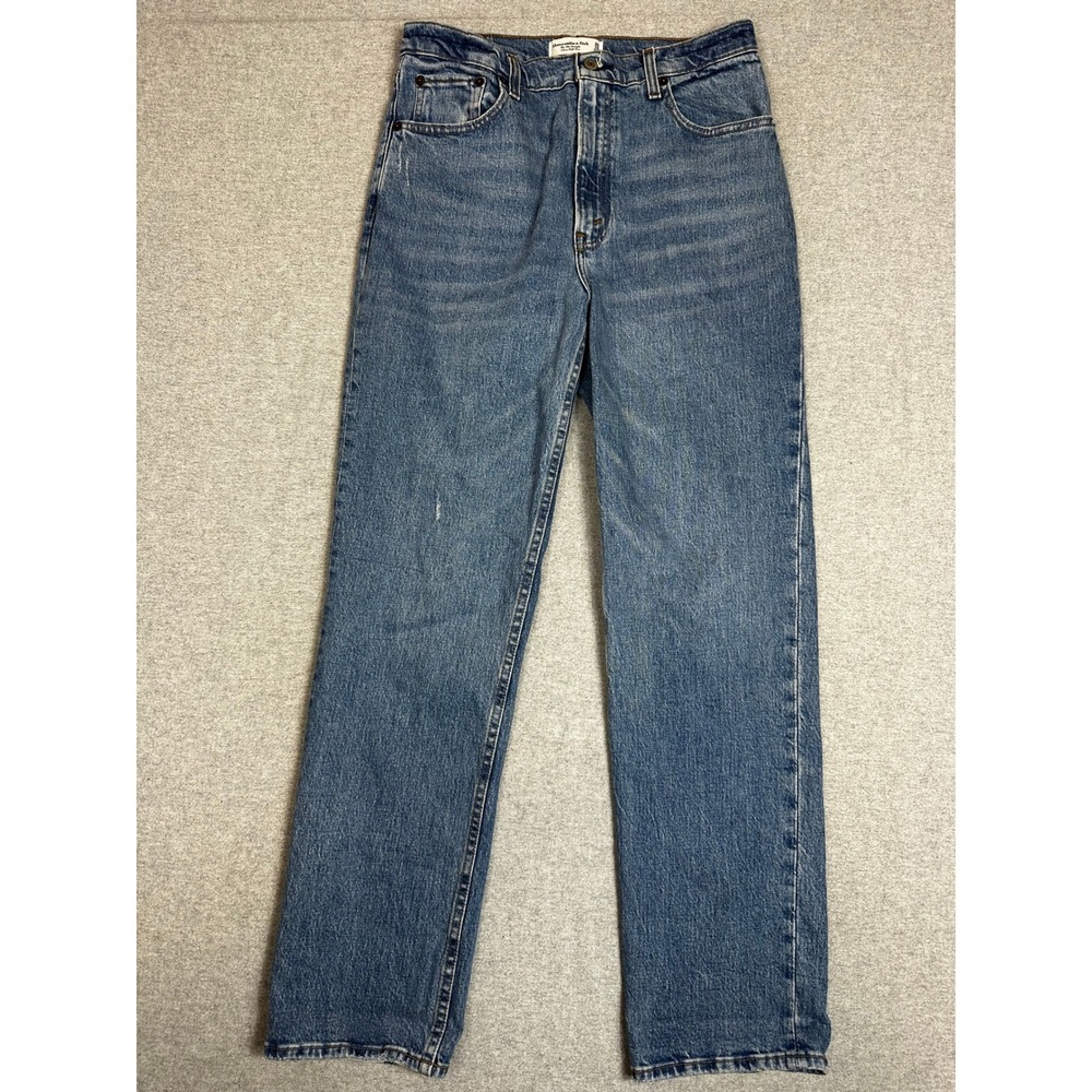Abercrombie Fitch 90s Straight Ultra High Rise Jeans Women 30 10 Blue